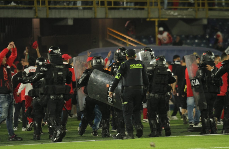 Football supporters at a match in Colombia