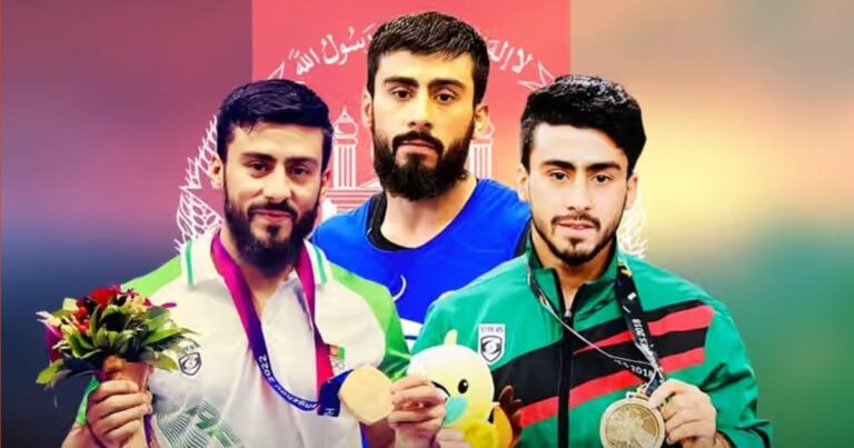 Afghanistan wushu captain Mohammad Khalid Hotak following his bronze medal performance at the 2026 Asian Games