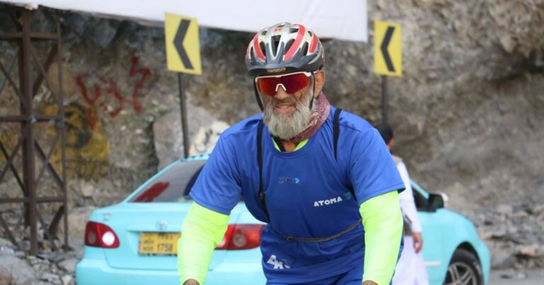Cyclists competing in the 150-kilometre road race from Kabul to Nangarhar