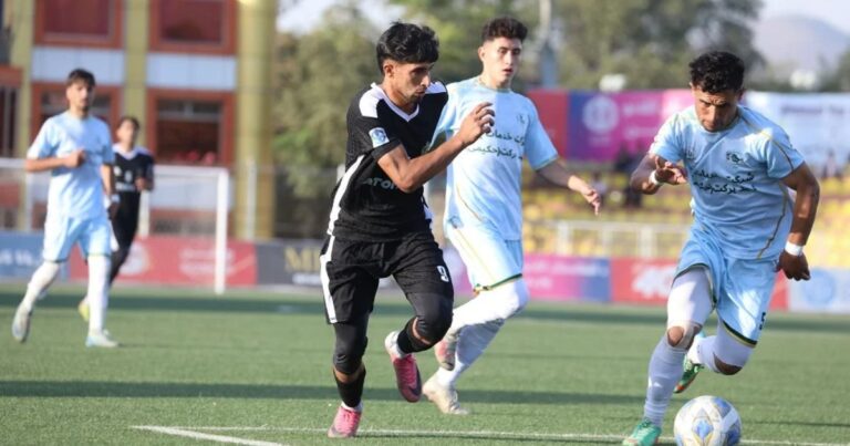 Ariana Khost and Sarsabz Yashlar players during their Afghanistan Champions League match