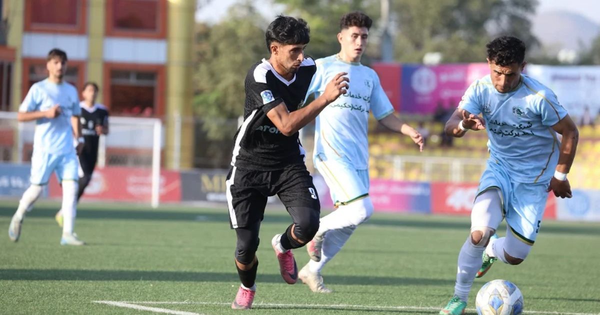 Ariana Khost and Sarsabz Yashlar players during their Afghanistan Champions League match