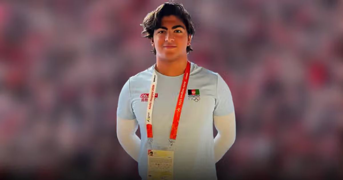 Afghan swimmer Mohammad Sediq Matin competing at the 2026 Asian Games.