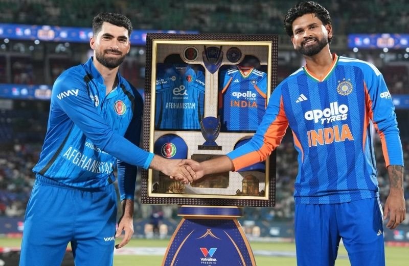 Afghanistan and India during the first T20I at Arun Jaitley Stadium in New Delhi