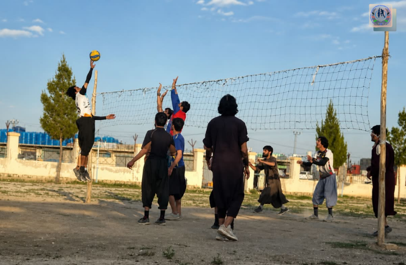 Players compete in a five-team volleyball tournament in Qalat, Zabul. Photo: Nisar Ahmad Tsapand