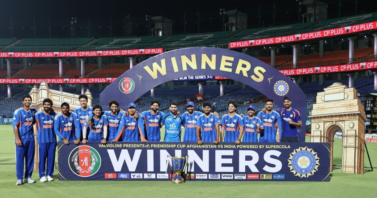 Afghanistan and India players during their T20I series at Arun Jaitley Stadium