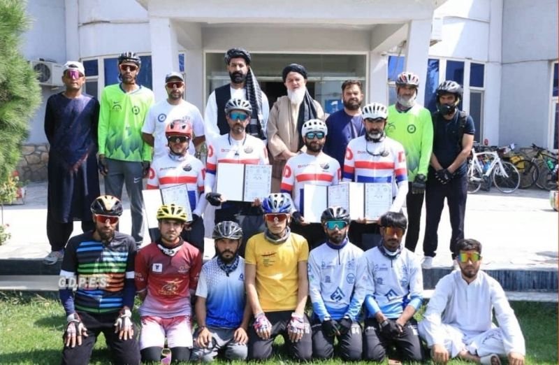 Herat cyclists in Kabul after completing a 1,500-kilometre cycling journey across Afghanistan