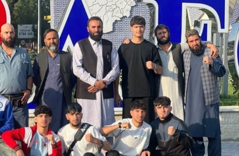 Afghanistan national boxing team before departing for competition in China