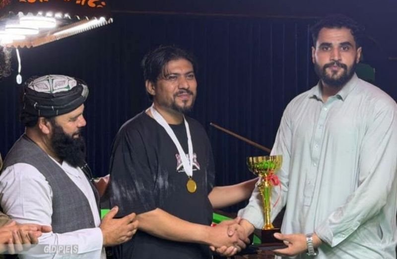 Snooker players competing during a 68-player tournament in Kunduz, Afghanistan
