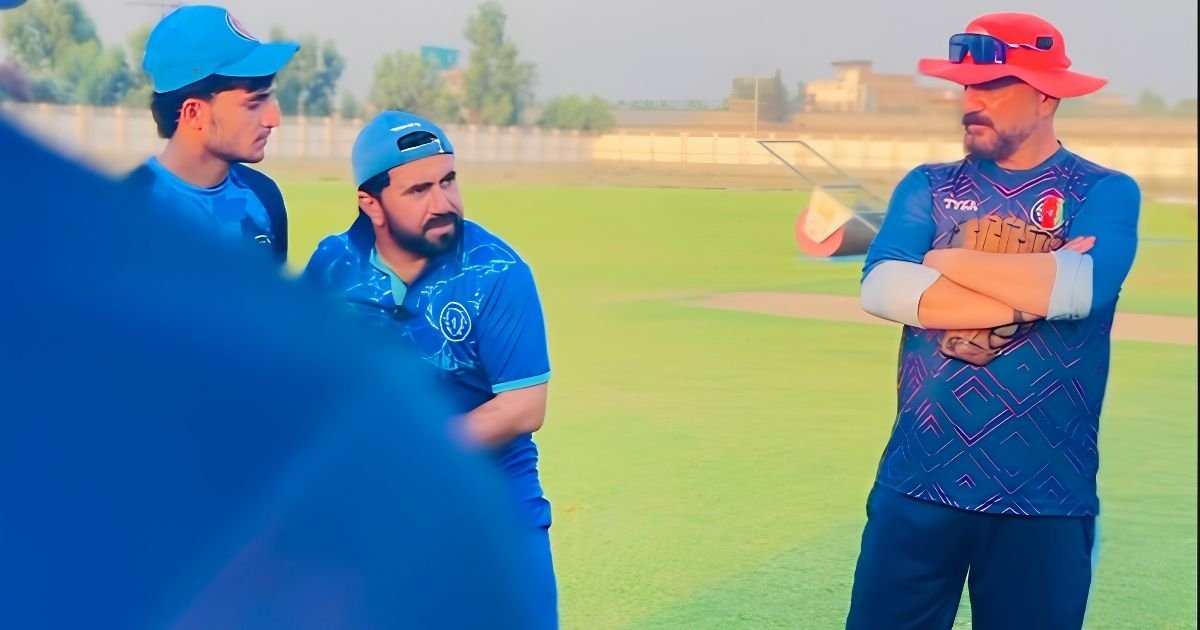 Afghanistan U19 cricketers training at the Najibullah Tarakai Cricket Ground in Nangarhar