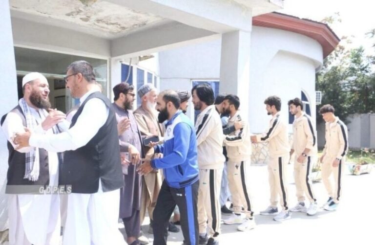 Members of Afghanistan national wushu delegation before travelling to Japan for the 20th Asian Games