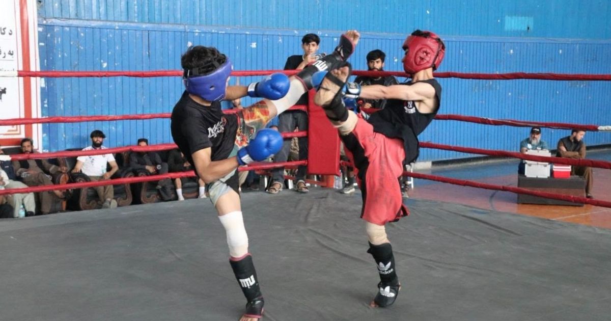 Kung fu athletes compete in the Unity and Solidarity Cup in Kabul on September 16, 2026.