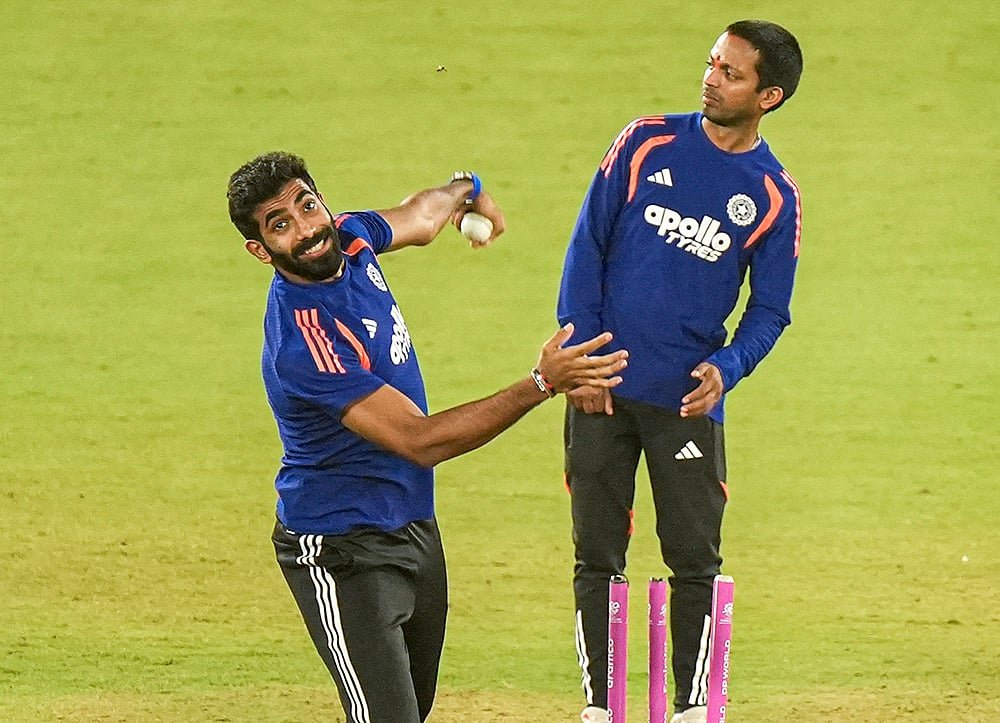 India fast bowler Jasprit Bumrah during a training session in 2026