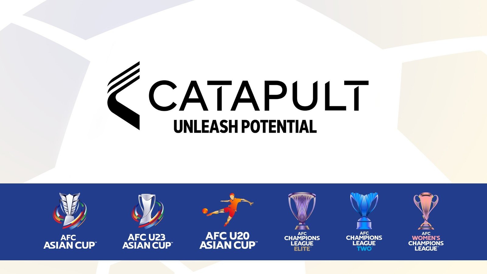 Catapult logo above AFC competition emblems announcing the AFC scouting rights agreement