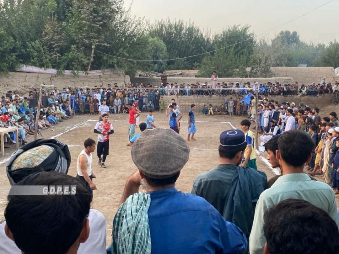 Teams at a 14-team volleyball competition in Imam Sahib, Kunduz. Photo: Afghanistan General Directorate of Physical Education and Sports