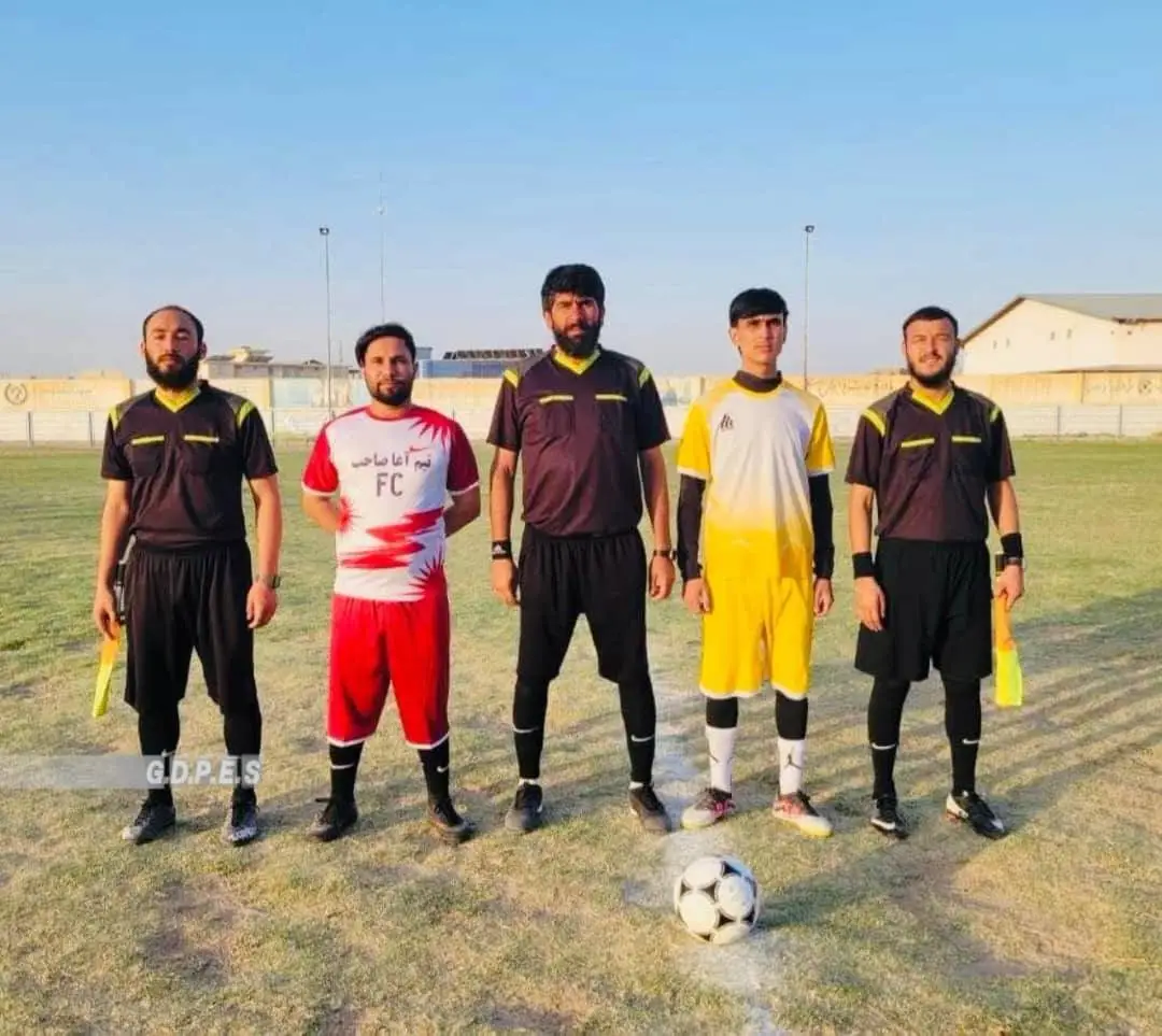 Players at the opening of Jowzjan's 13-team Group C football competition. Photo: Afghanistan General Directorate of Physical Education and Sports