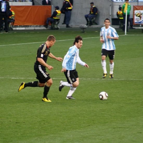 Lionel Messi wearing Argentina's number 10 shirt during the 2010 World Cup