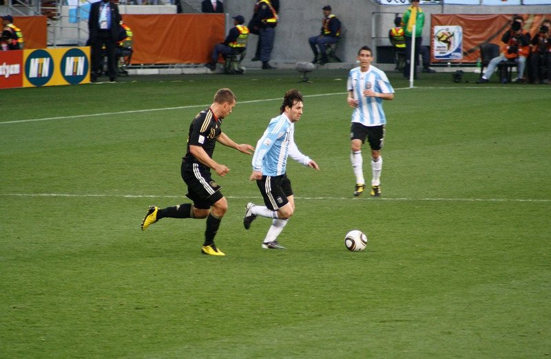 Lionel Messi wearing Argentina's number 10 shirt during the 2010 World Cup