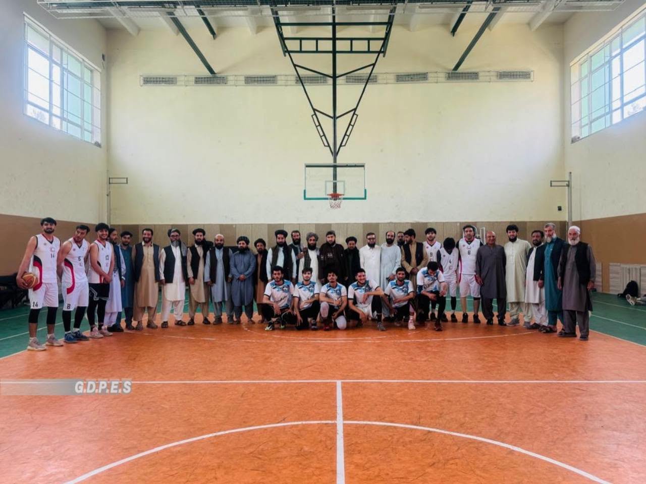 Red Crescent basketball players and officials after winning the 2026 Kabul Cup