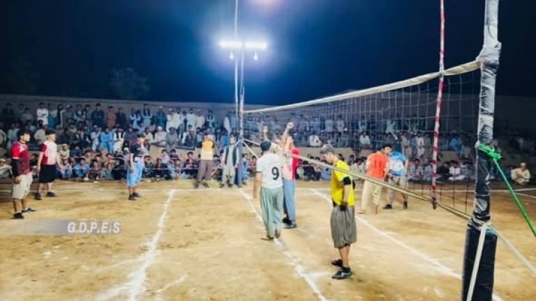 Teams at a six-team volleyball competition in Sheberghan. Photo: Afghanistan General Directorate of Physical Education and Sports