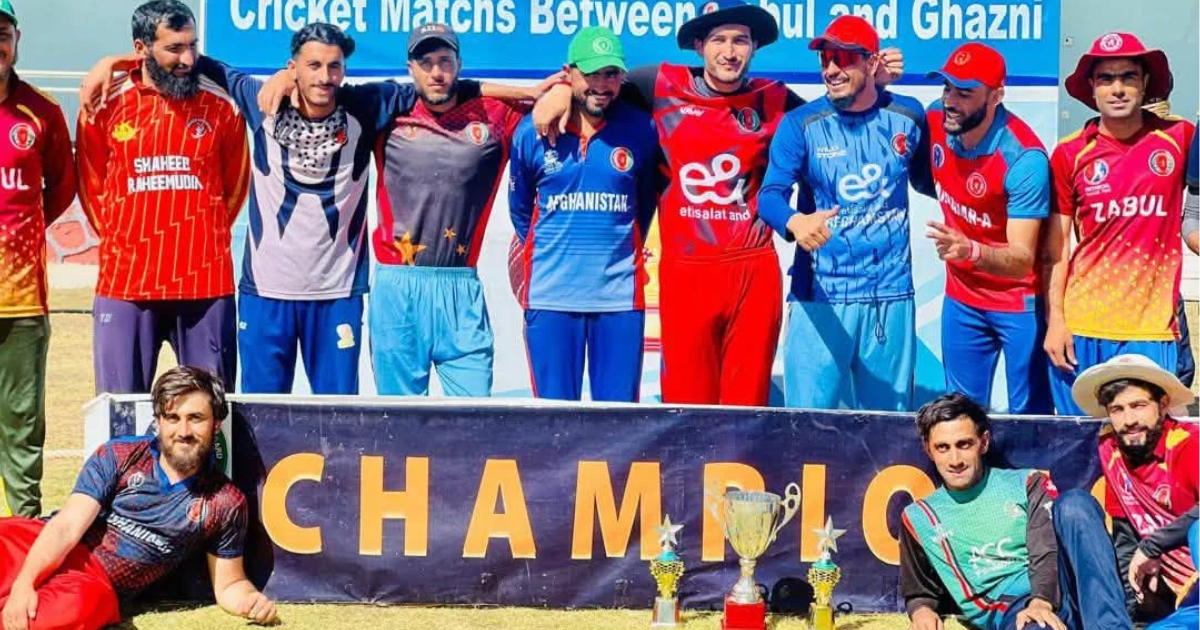 Photograph relating to the cricket series between Zabul and Ghazni provincial teams.