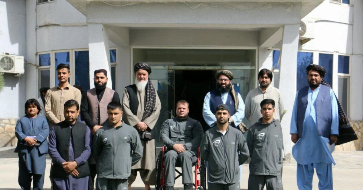 Generic editorial illustration of three para sports, not actual Afghan athletes or matches
