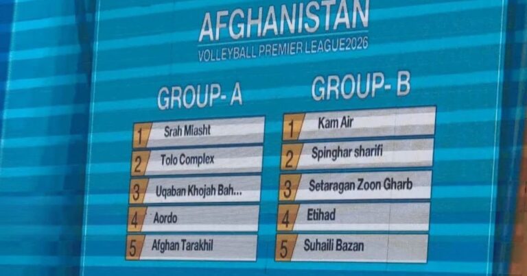 Draw ceremony for the fifth Afghanistan Premier Volleyball League attended by sports and federation officials