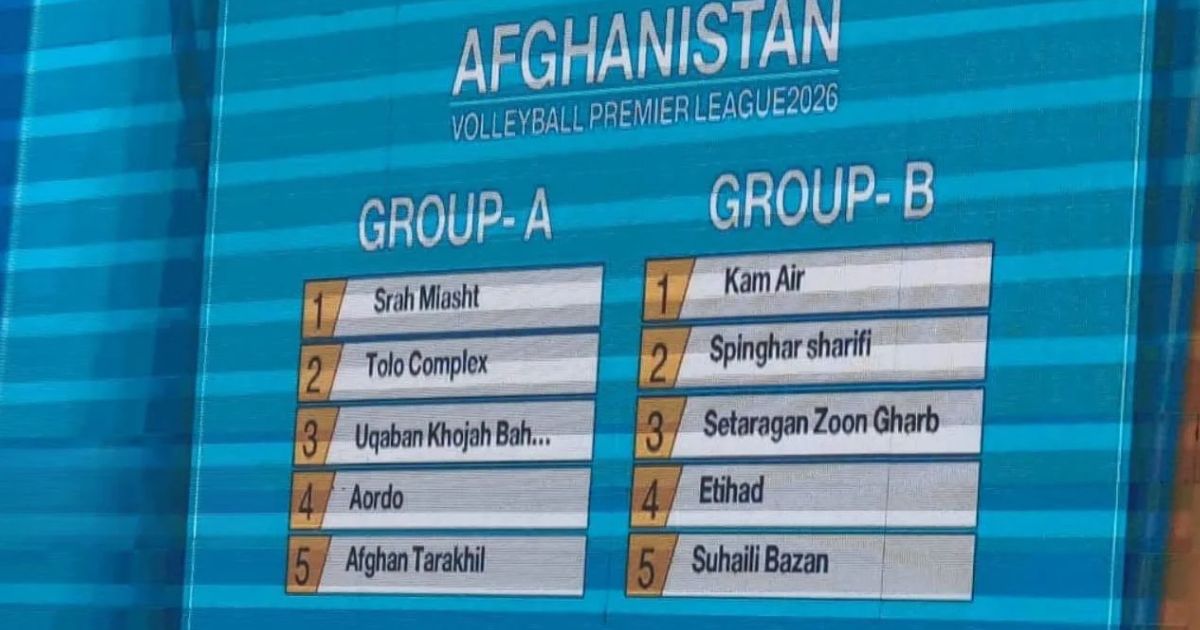 Draw ceremony for the fifth Afghanistan Premier Volleyball League attended by sports and federation officials