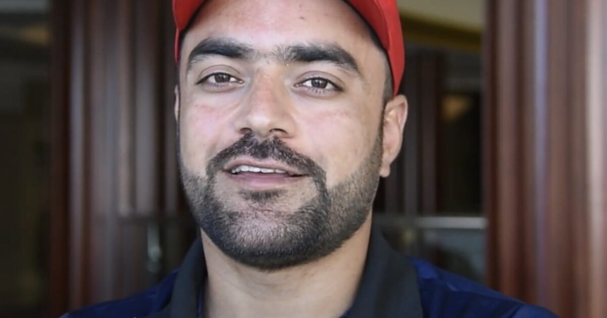 Afghanistan captain Rashid Khan speaking in an Afghanistan Cricket Board interview in January 2021